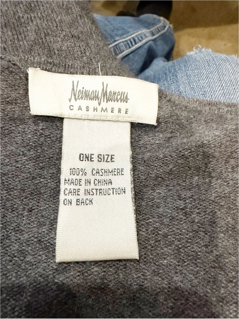 Neiman Marcus Charcoal Gray Draped Wrap